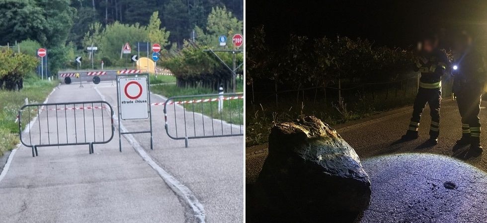 Paura nella notte, un grosso masso si abbatte sulla carreggiata: strada ancora chiusa